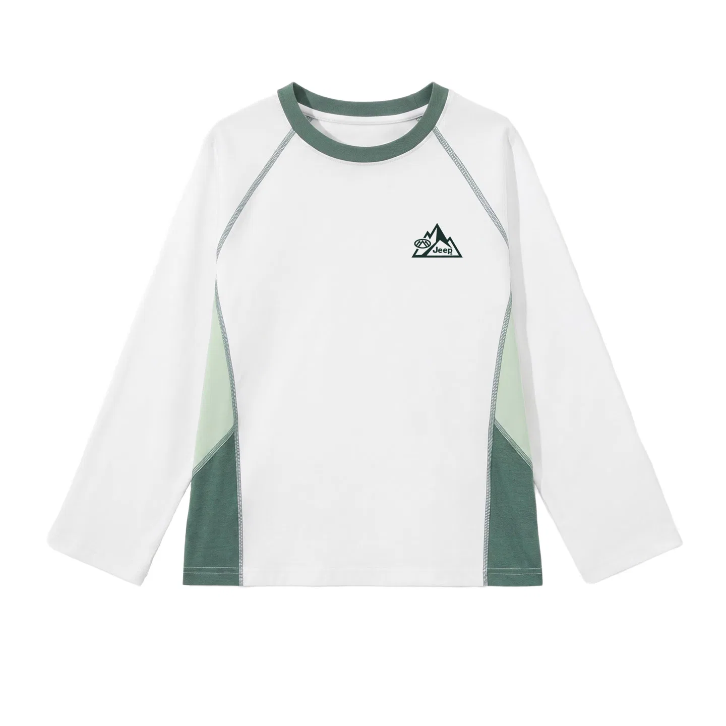 Детская футболка с принтом Jeep White/E Mountain Green Logo K