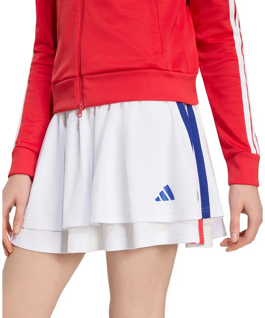 Женская юбка с принтом House of Tiro adidas, White/Mystery Ink/Pure Ruby — фото 3