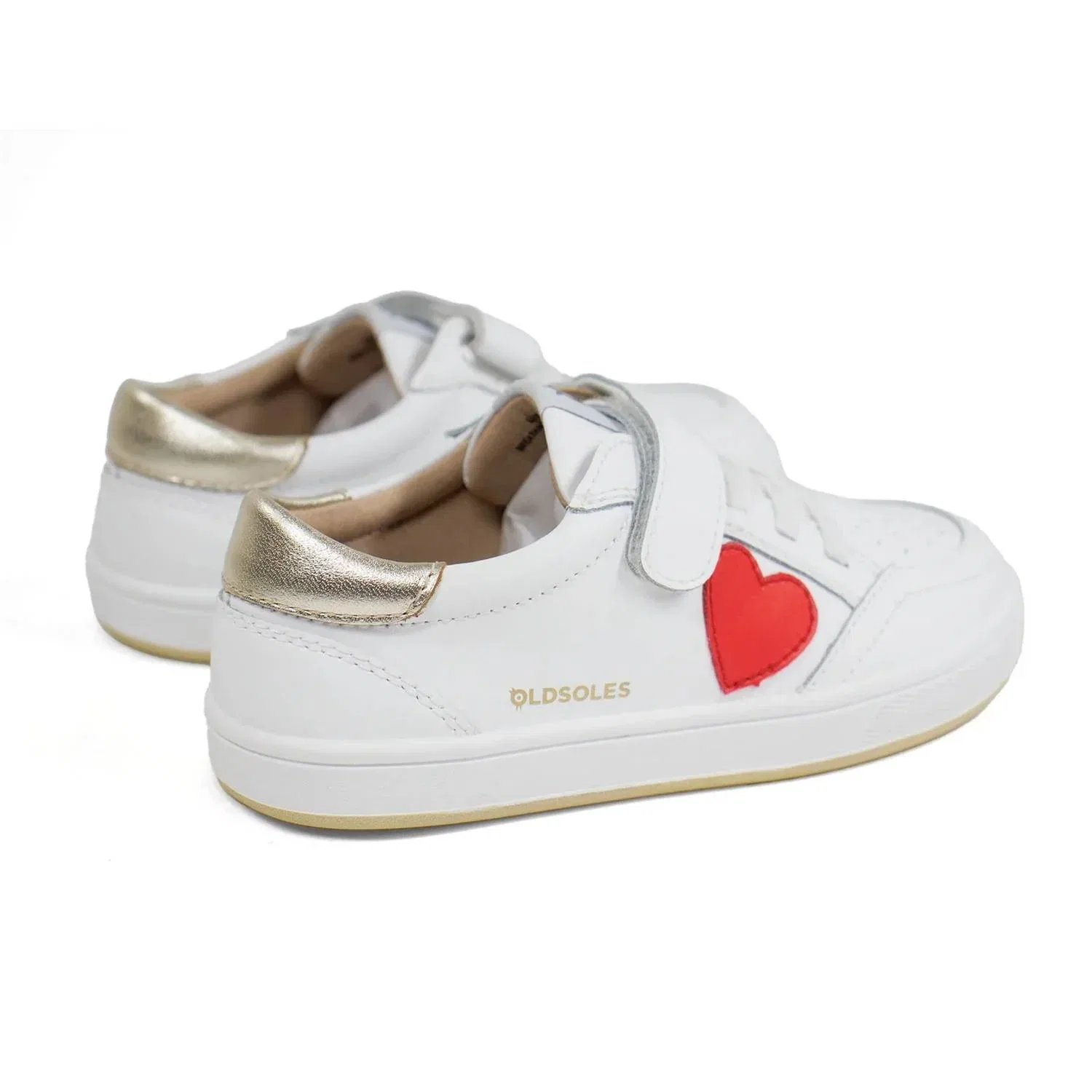 Детские кроссовки кожаные на липучке Razzle Runner Old Soles, Snow Gold — фото 4