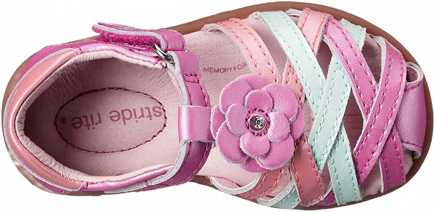 Детские сандалии для девочек с эффектом памяти Lily Sandal Stride Rite, Pink/White — фото 3