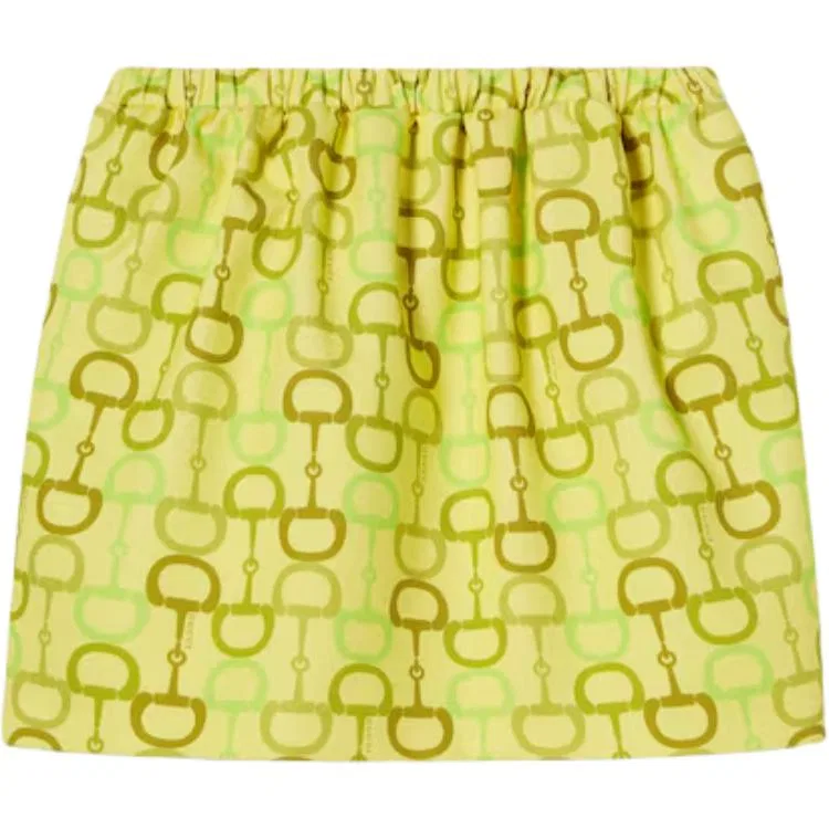 Женская юбка мини с принтом GUCCI, Lime Green