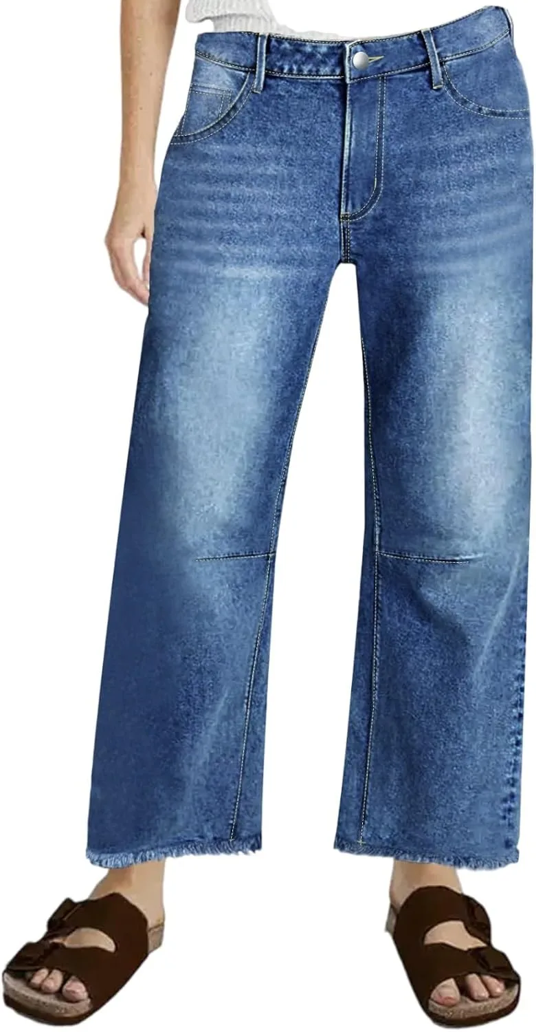 

Женские джинсы Plus Size High Waist Stretchy - широкие и свободные 1X-5X QERINTE