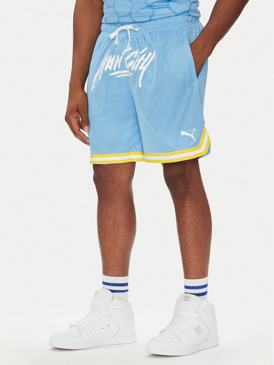 

Спортивные шорты regular fit Hoops Manchester City 631694 Puma, голубой