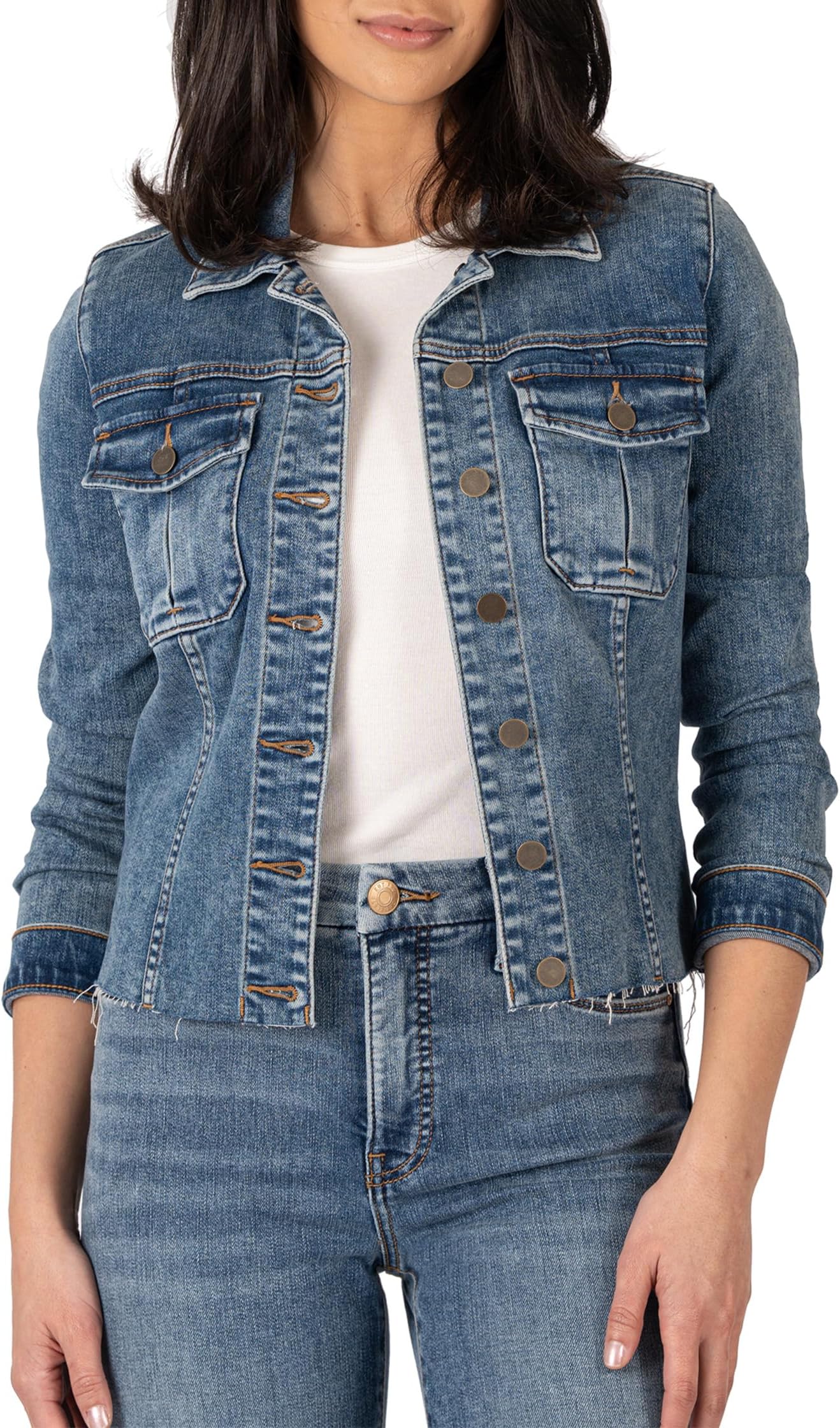 

Куртка KUT from the Kloth Kara Jacket No Waist with Rawhem, цвет Dearly