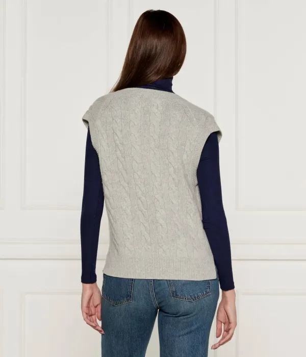 Шерстяной жилет regular fit Polo Ralph Lauren, серый — фото 3