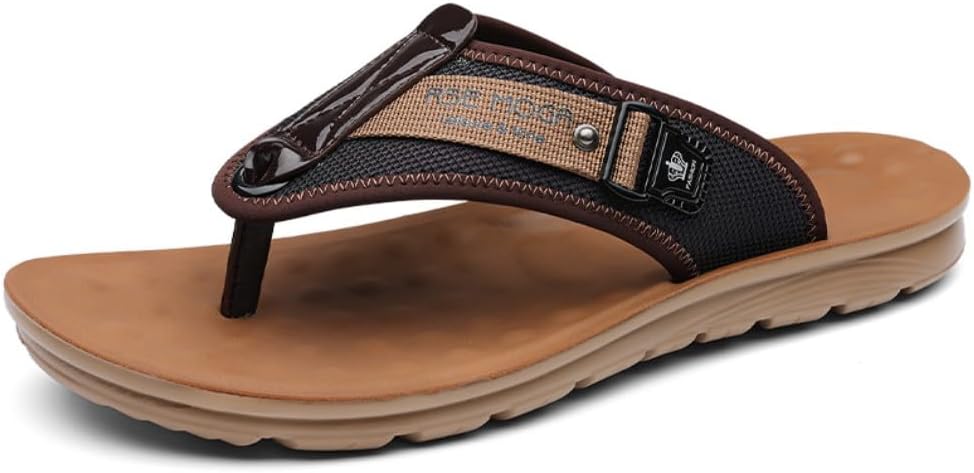 

Мужские шлепанцы Adornosbt: легкие вьетнамки, прочные для ходьбы, 1155 Brown