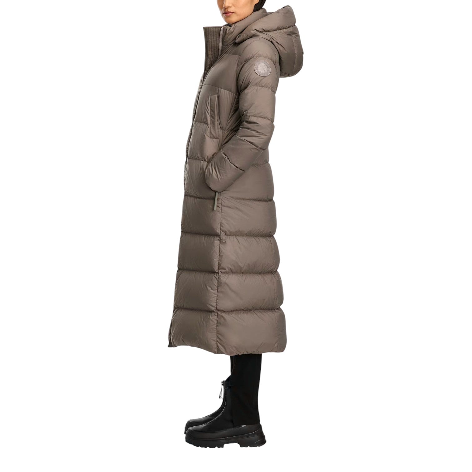 (WMNS) Пуховик Canada Goose Mystique, тональная этикетка, цвет «серо-коричневый» — фото 3