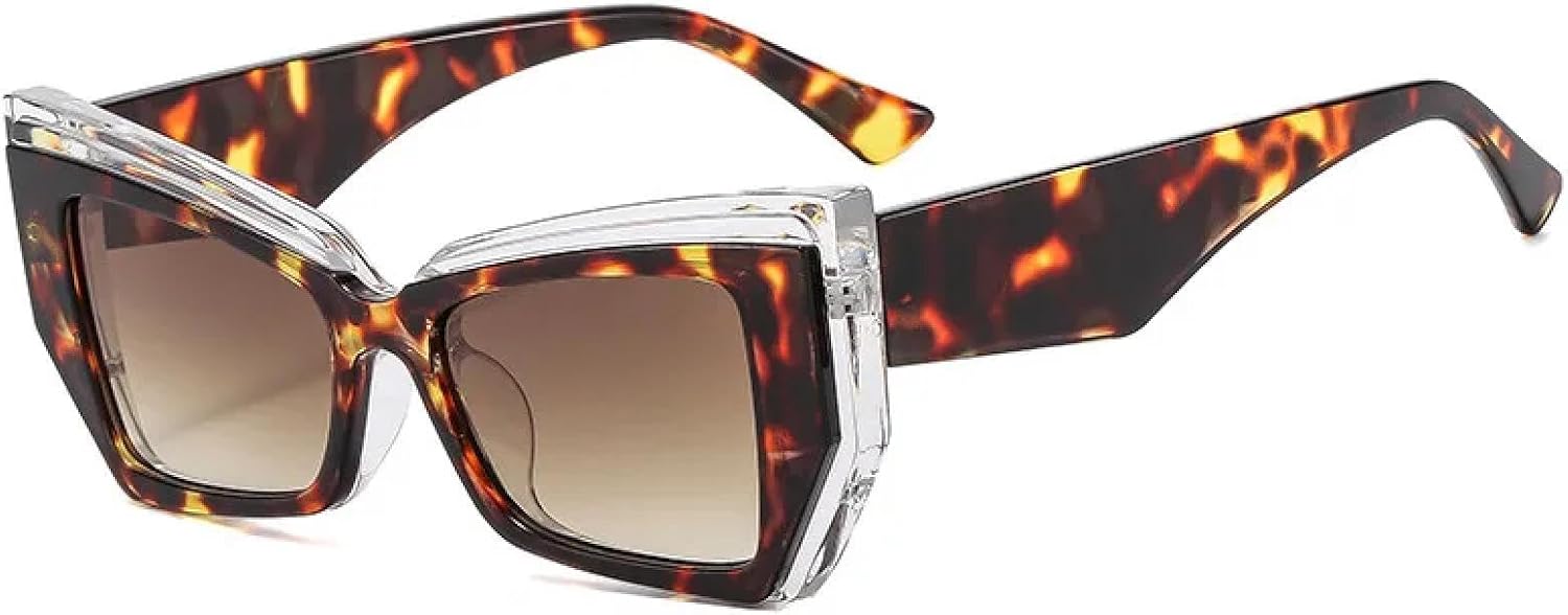 

Винтажные солнцезащитные очки для женщин, роскошные разноцветные солнцезащитные очки с защитой от УФ-излучения UV400, модные ретро-очки с градиентными линзами HHZZYVY, Leopard-brown