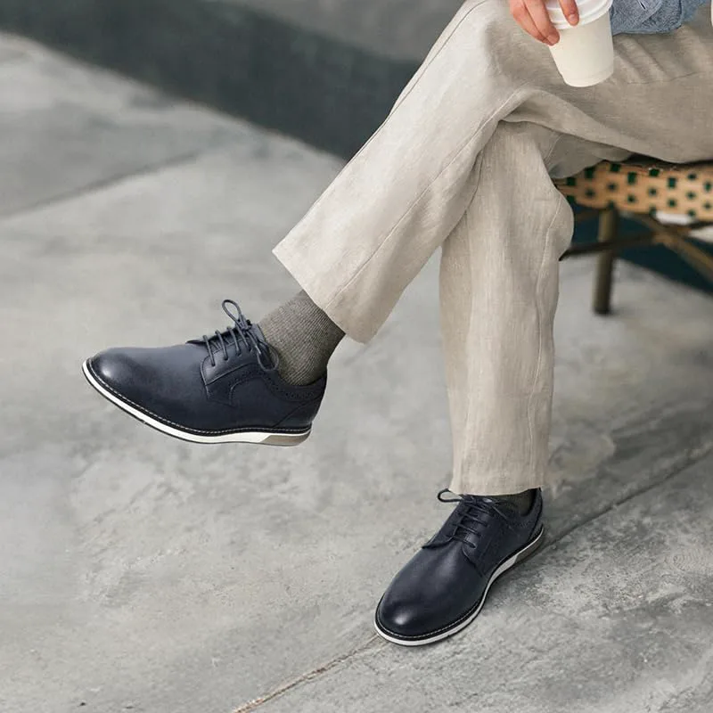 

Мужские повседневные кроссовки Bruno Marc, деловые формальные дерби с простым носком, Oxfords Crossflex GentEdge, синий