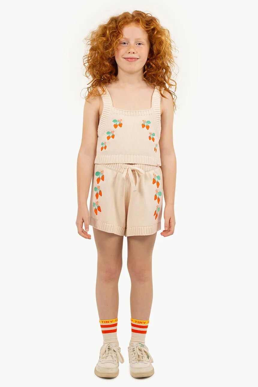 

Детские хлопковые шорты STRAWBERRIES SHORTS Tinycottons, бежевый