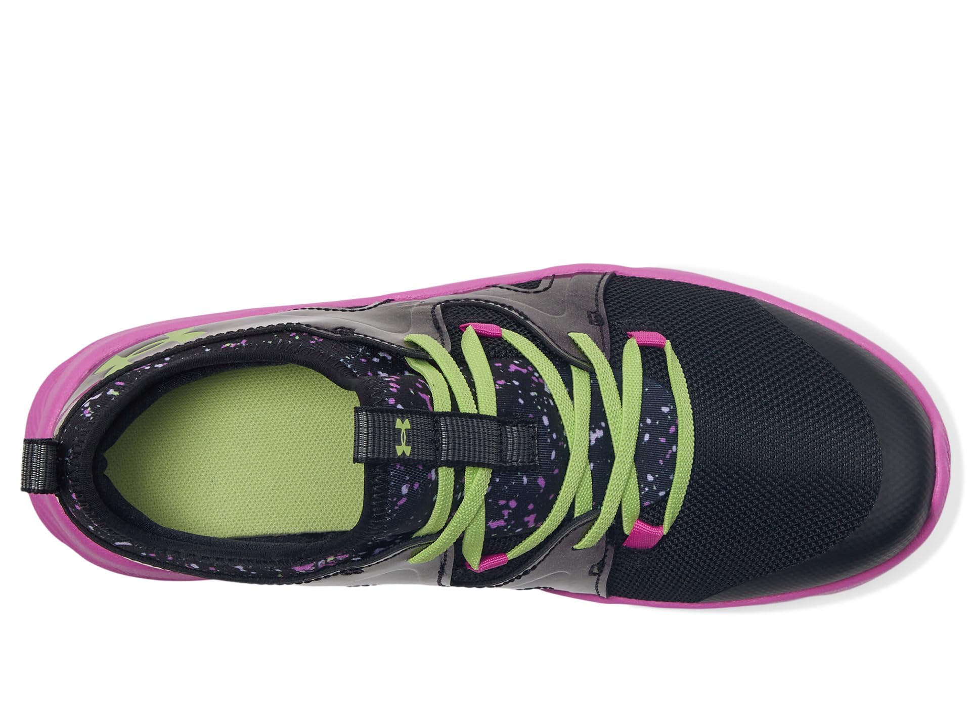 Кроссовки Under Armour Kids Pre School Infinity Alternate Lace, Black/Vivid Magenta/Morph Green — фото 2