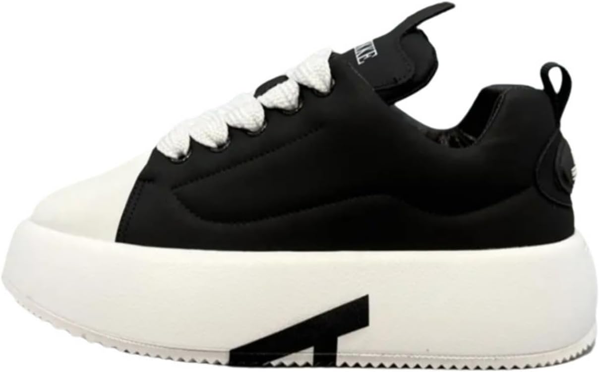 

Кроссовки MACEFIL для мужчин, модные повседневные с массивной платформой, круглым носком и универсальным уличным стилем, черный