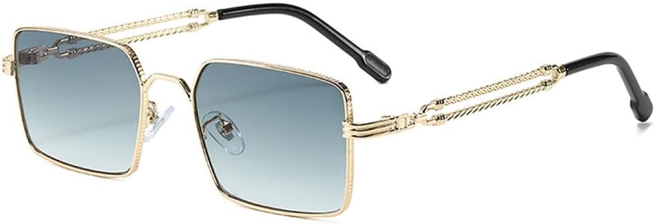 

Ретро металлические солнцезащитные очки для женщин класса люкс с защитой от УФ-излучения UV400, модные солнцезащитные очки для мужчин с градиентным переходом цвета MUTYNE, Golden Green