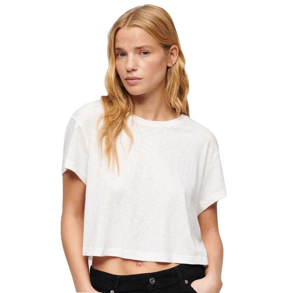 

Футболка с коротким рукавом Superdry Slouchy Cropped, белый