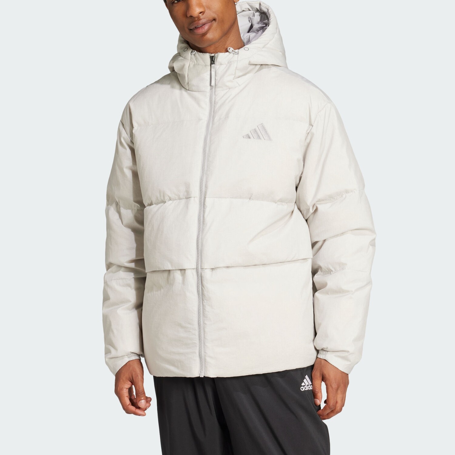 Стеганая куртка мужская светло-серый Adidas — фото 3