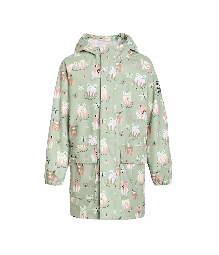 Дождевик с меняющими цвет лягушками Deux par Deux, Green With Frog Print
