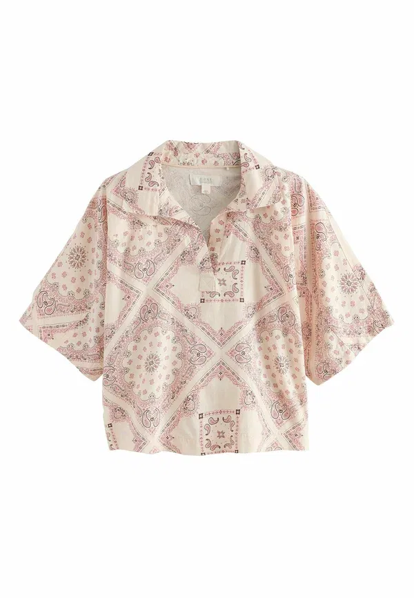 Блуза Next, white pink, бело-розовый