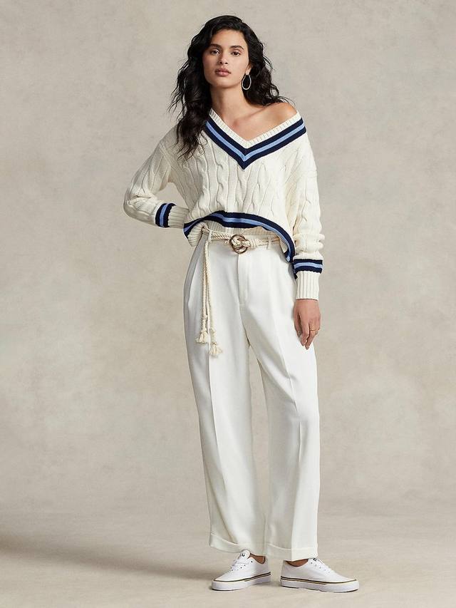 

Джемпер в полоску крикетной вязки Ralph Lauren, цвет Cream/Navy