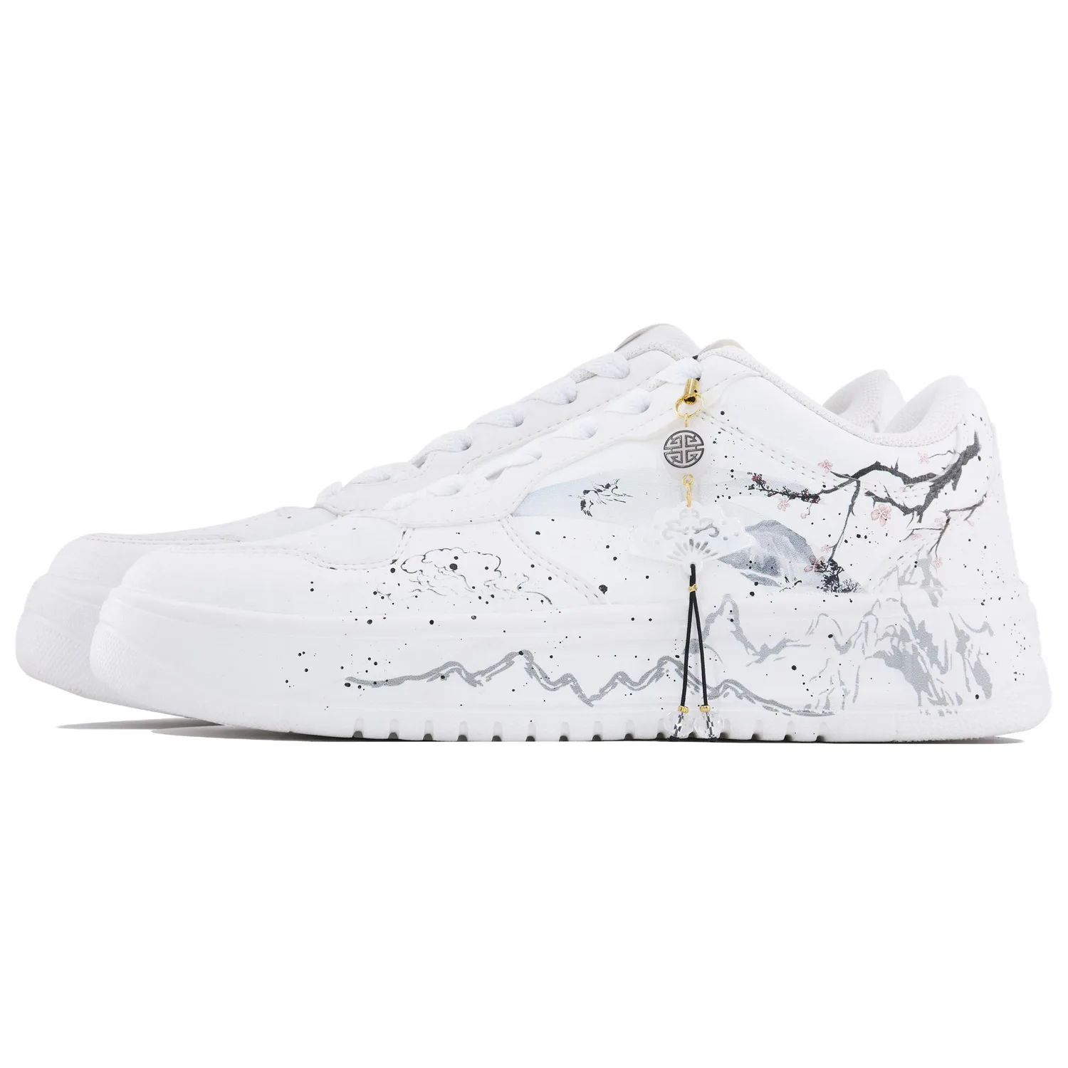 ANTA Кроссовки для скейтбординга мужские Plum Blossom Branches In Snow Slip Resistant Cushioning Low top белые — фото 4