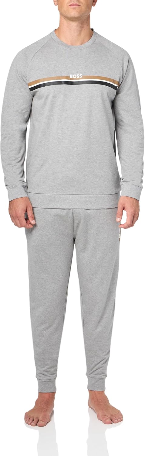 

BOSS Authentic Pullover Sweatshirt W/Matching Pants, Coin Grey Melange