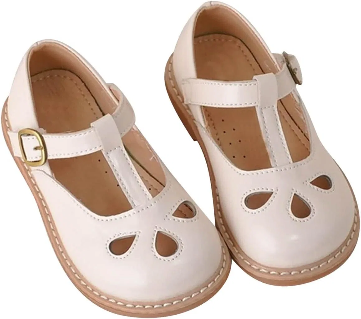 Детские туфли Мэри Джейн для девочек с принтом, модель 2025, бренд, Beige