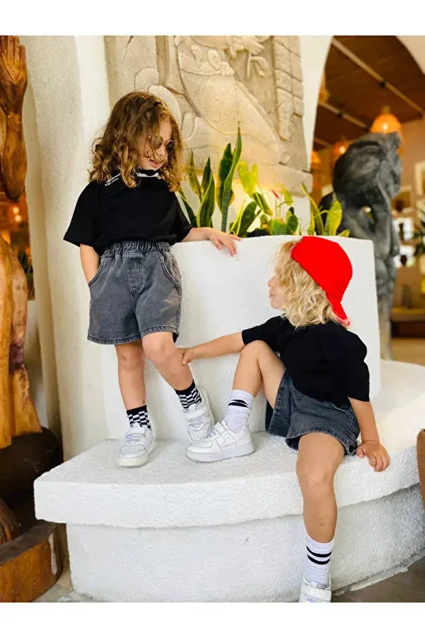 Детские шорты для девочек джинсовые Poalakids, Anthracite Poalakıds