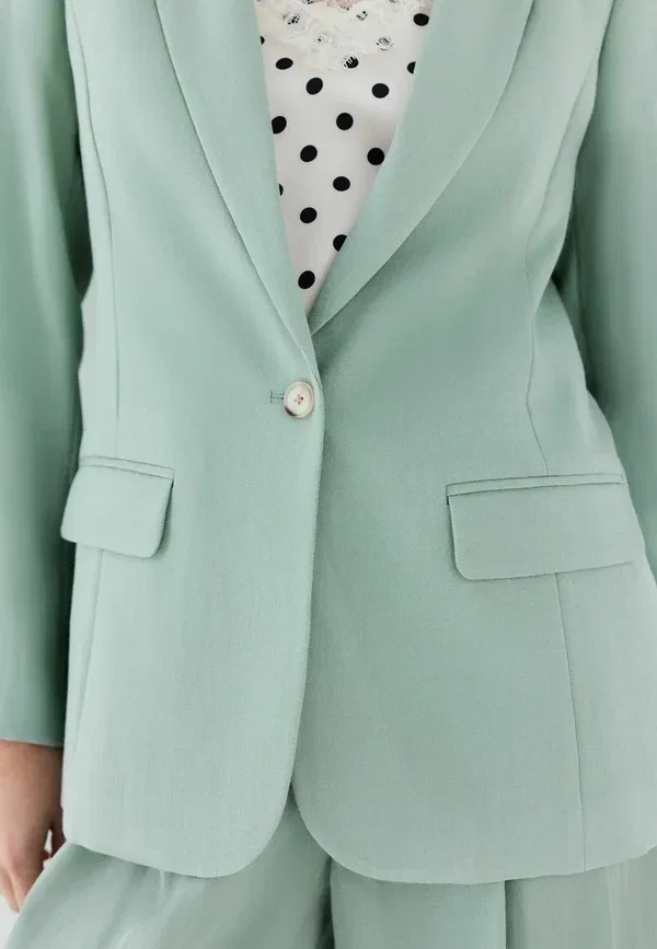Блейзер из вискозы Next sage green, зеленый — фото 3