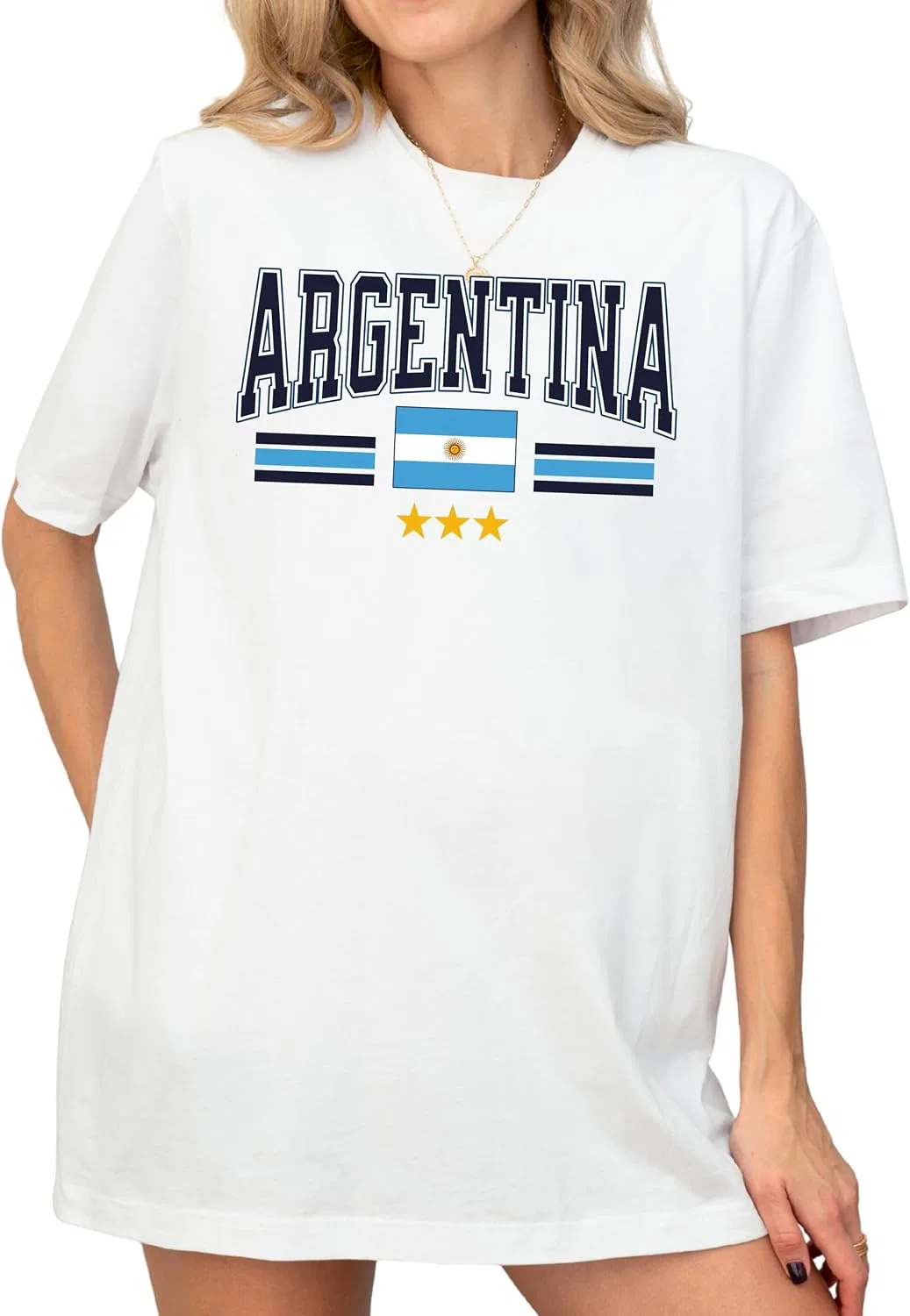 Женская футболка винтажная Argentina Soccer Bella+Canvas, White