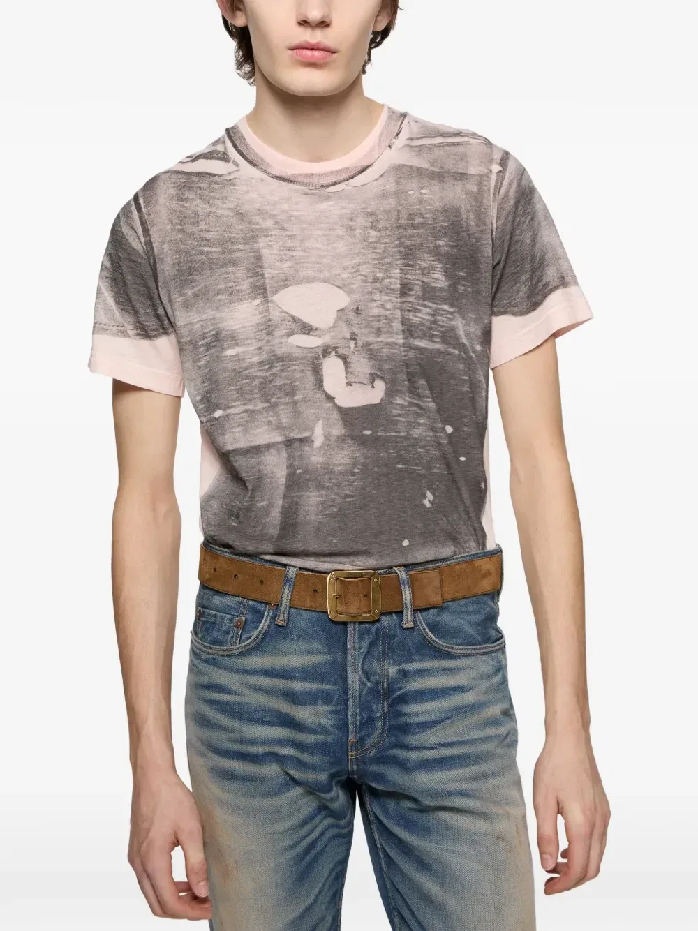 Футболка с эффектом обманки Acne Studios, черный — фото 4