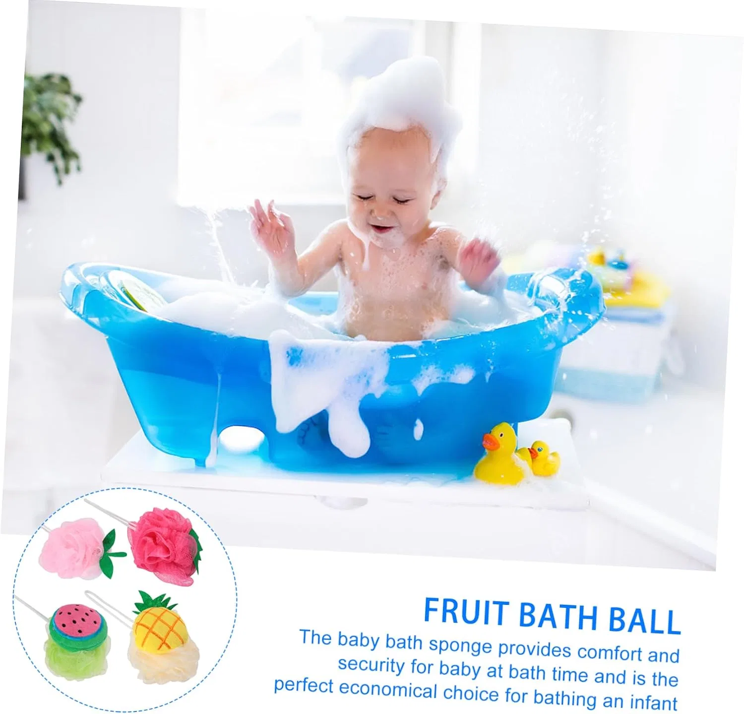 Мочалка для душа Fruit Shower Ball, minkissy, 8 шт, 10x10x10 см — фото 4
