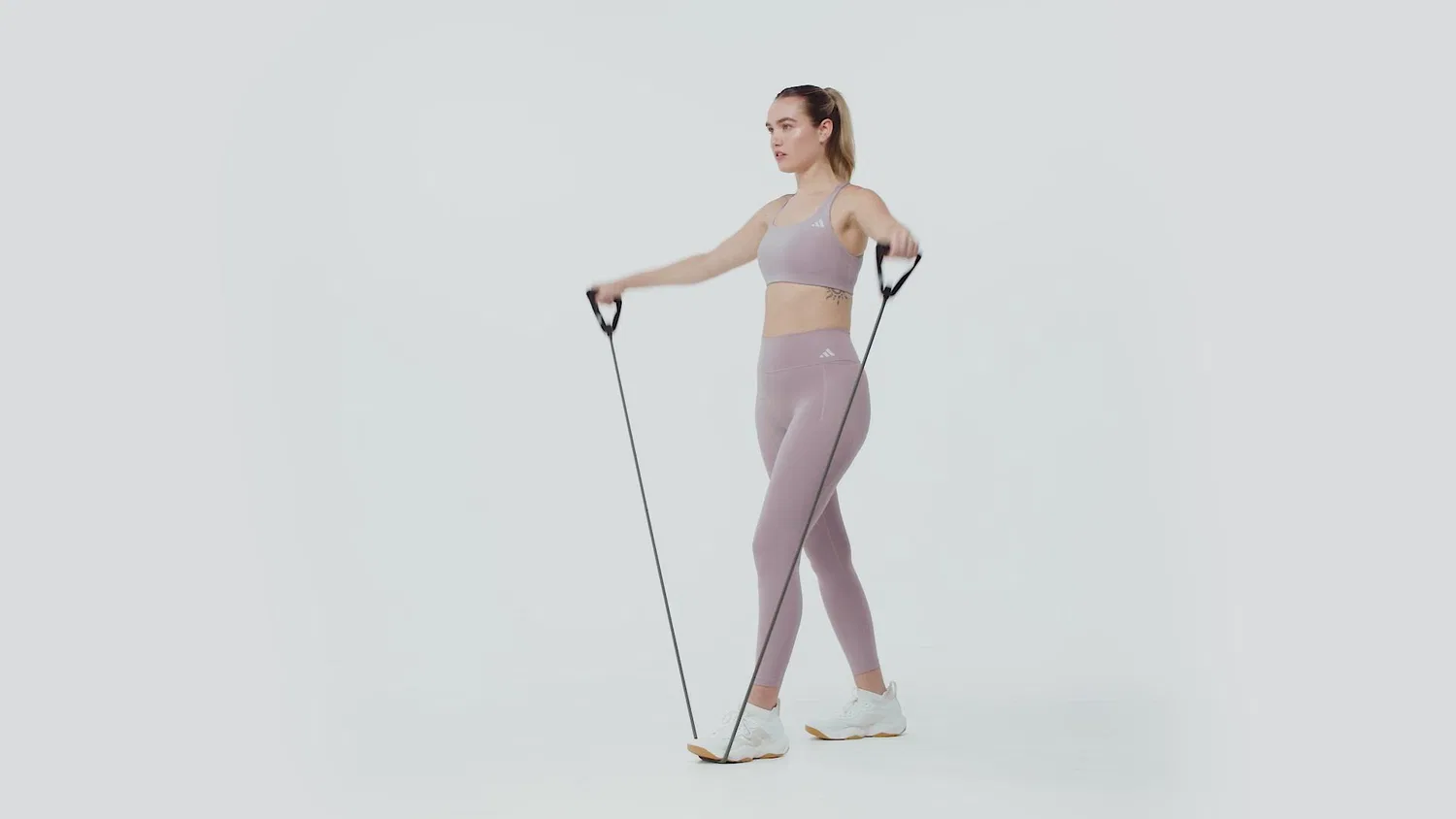 Женский спортивный бюстгальтер средней поддержки Optime Workout, Adidas, Purple — фото 2