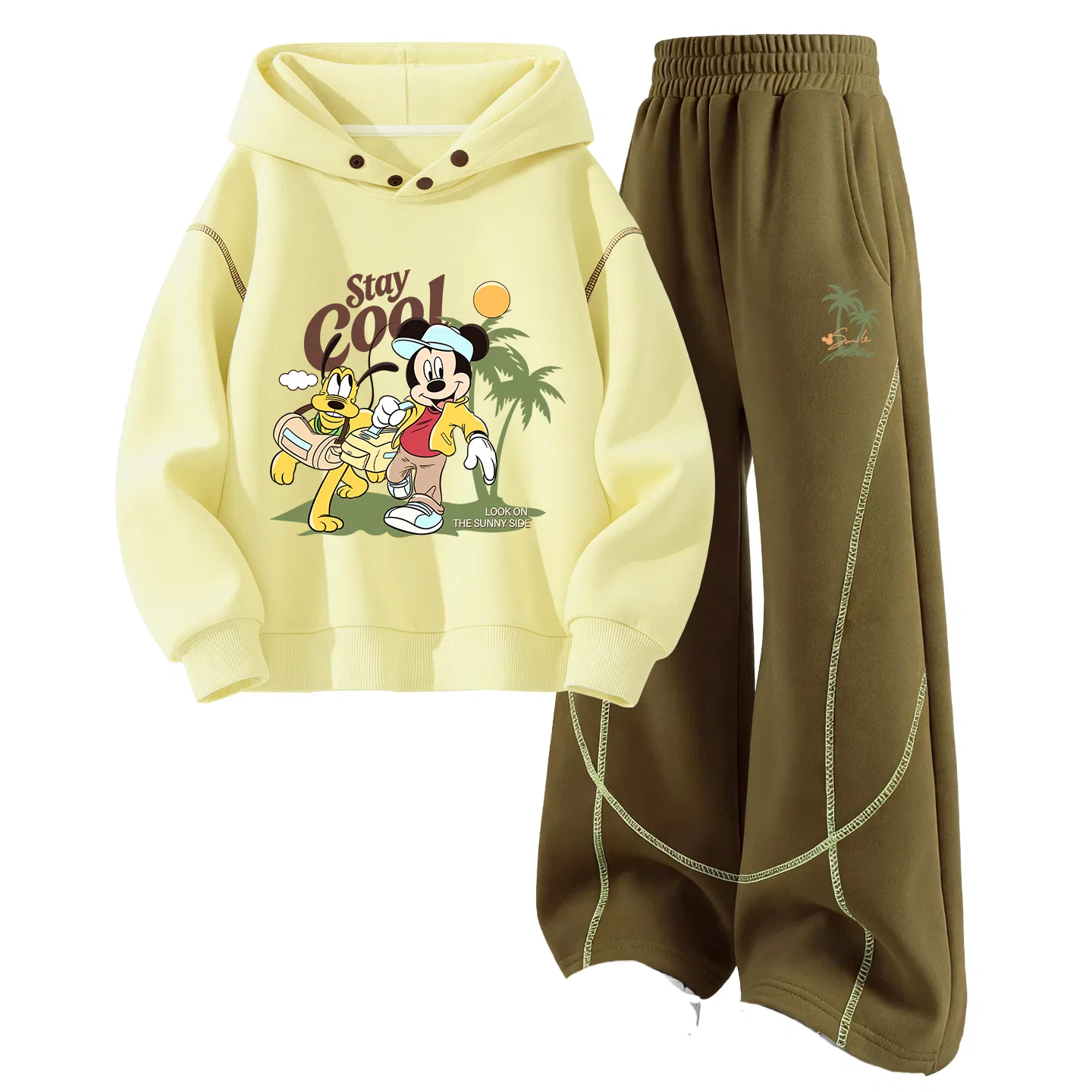 Детский спортивный комплект с капюшоном, с принтом, Disney, Autumn Wild Brown