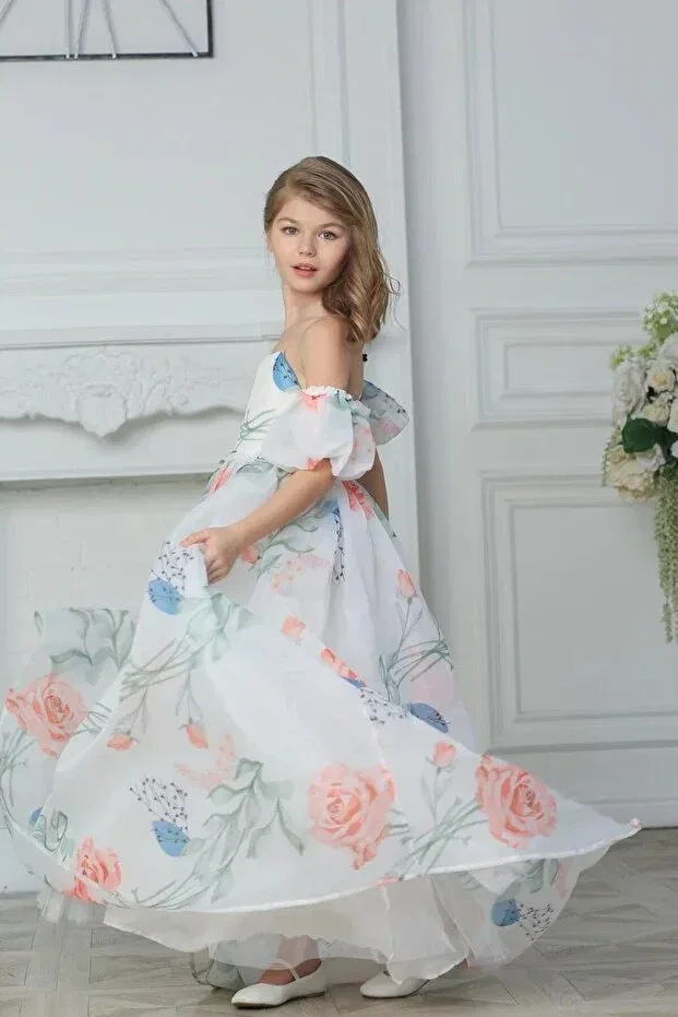 Детское платье для девочек с принтом Design Kids, Ecru — фото 3