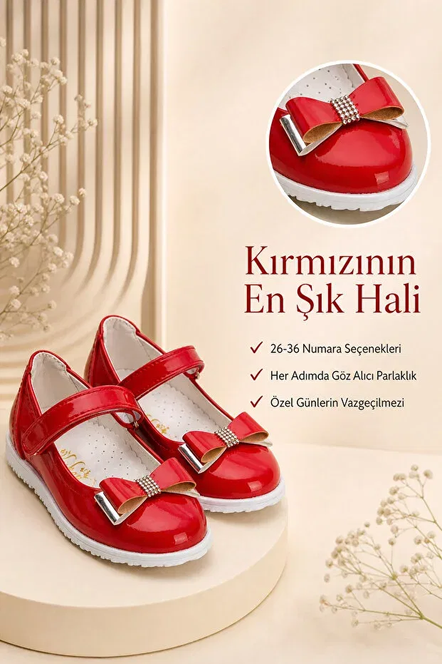 Детские балетки для девочек красные Morbella, Red