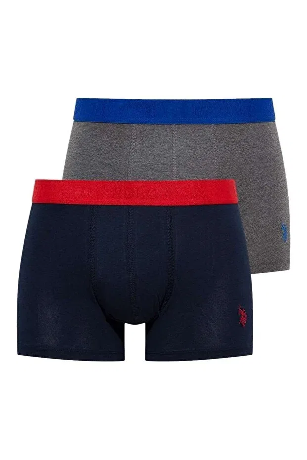 Мужские боксеры с эластичным поясом 2 шт U.S. Polo Assn., Navy Blue - Anthracite Melange