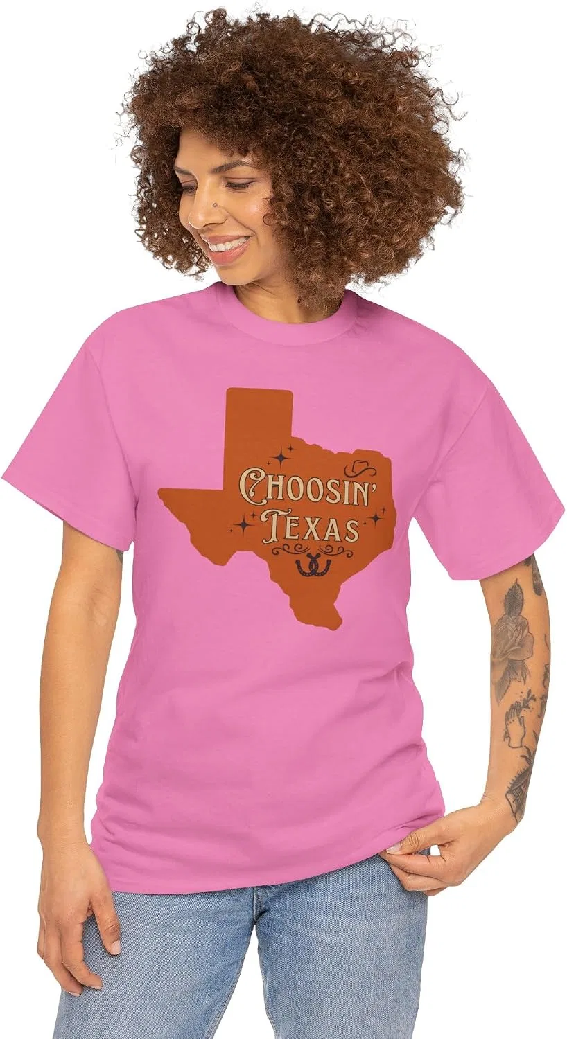 Женская футболка с принтом Choosin' Texas Country Music State Cowgirl Rodeo Ella Tee Shirt Riley Two Stepping T-Shirt Tshirt Sportswear Clothing Gift, Azalea — фото 2