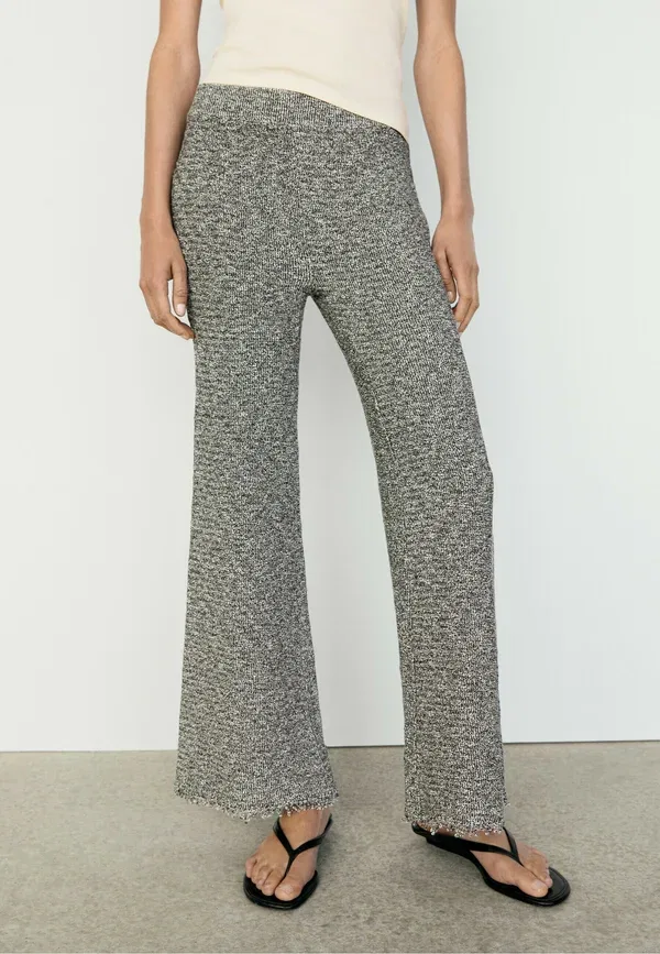Брюки из матовой ткани Flowing speckled pants Massimo Dutti, серый