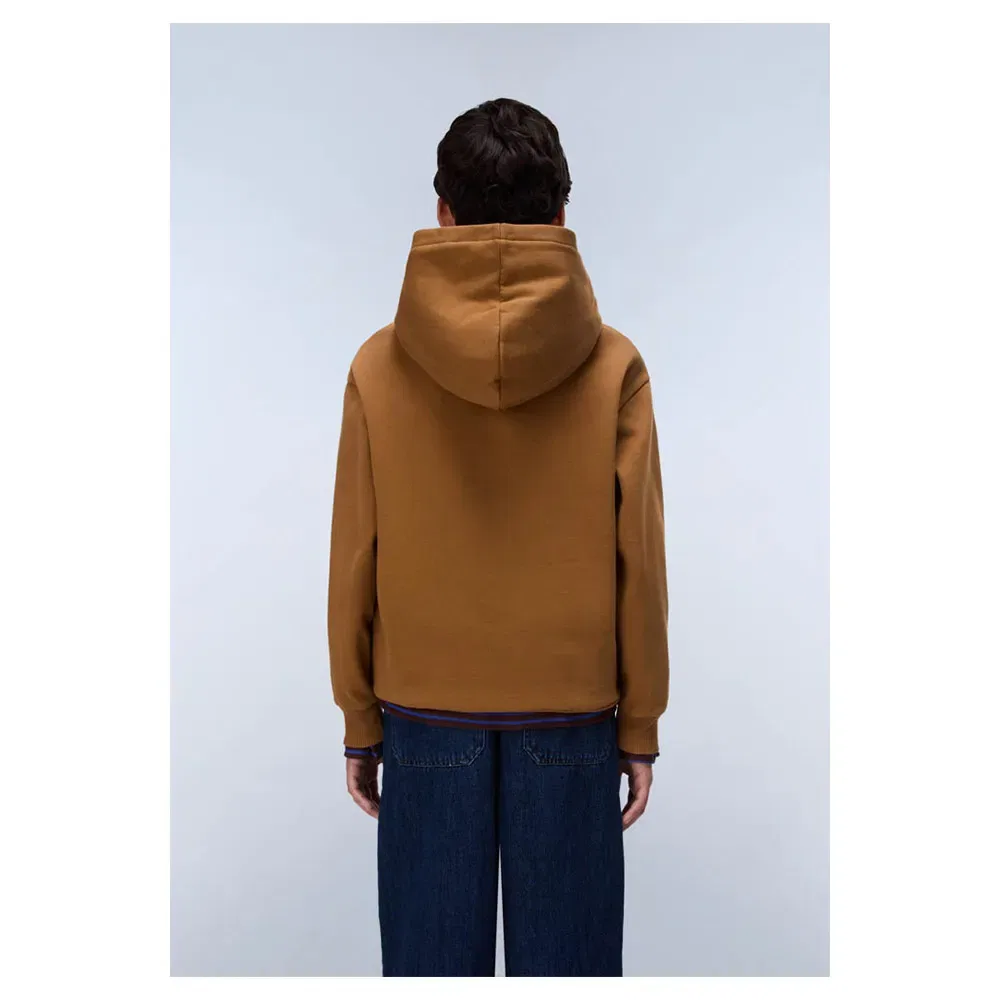 Детский свитшот для мальчиков с принтом Napapijri New Box Logo, Brown — фото 2
