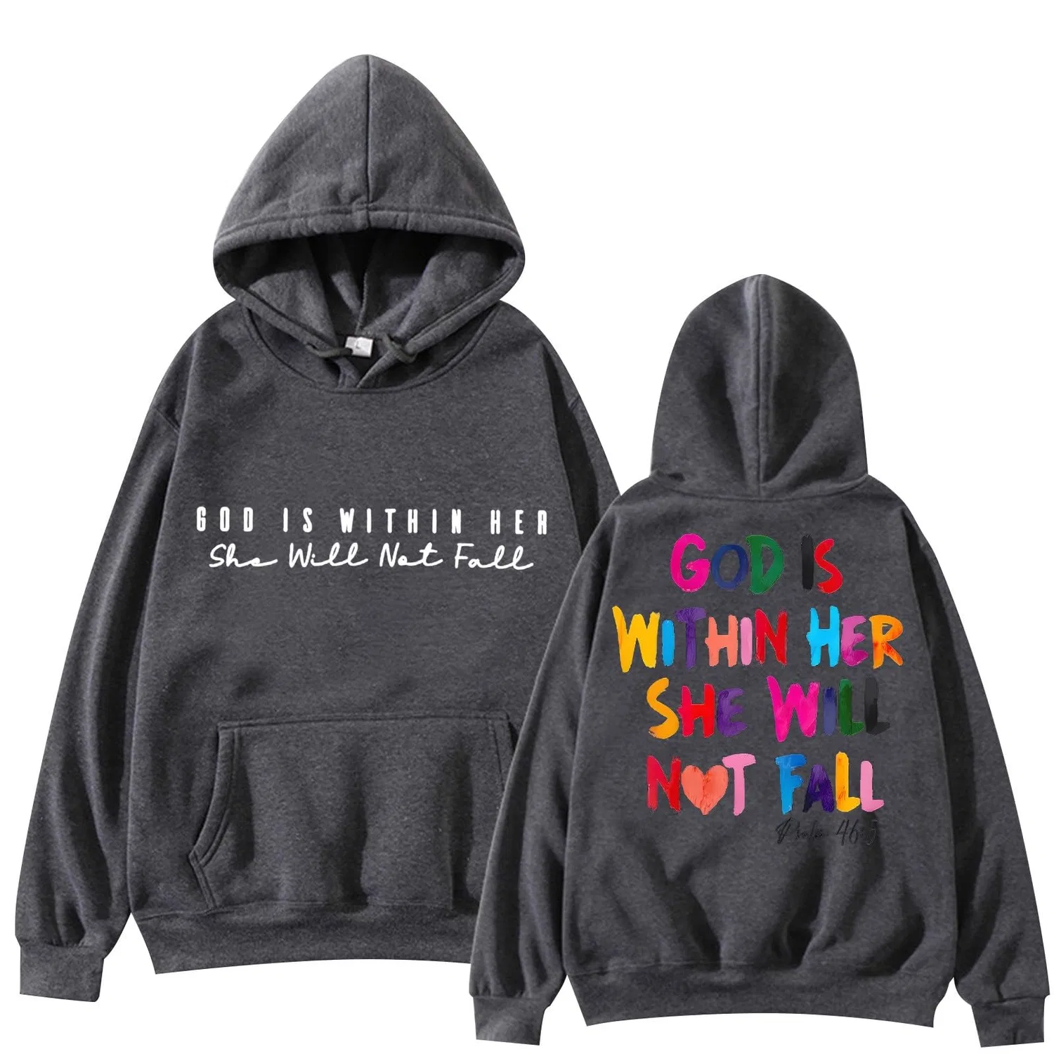 Женское худи с принтом Jesus Loves You HUIFUAO, Z03 Dark Grey
