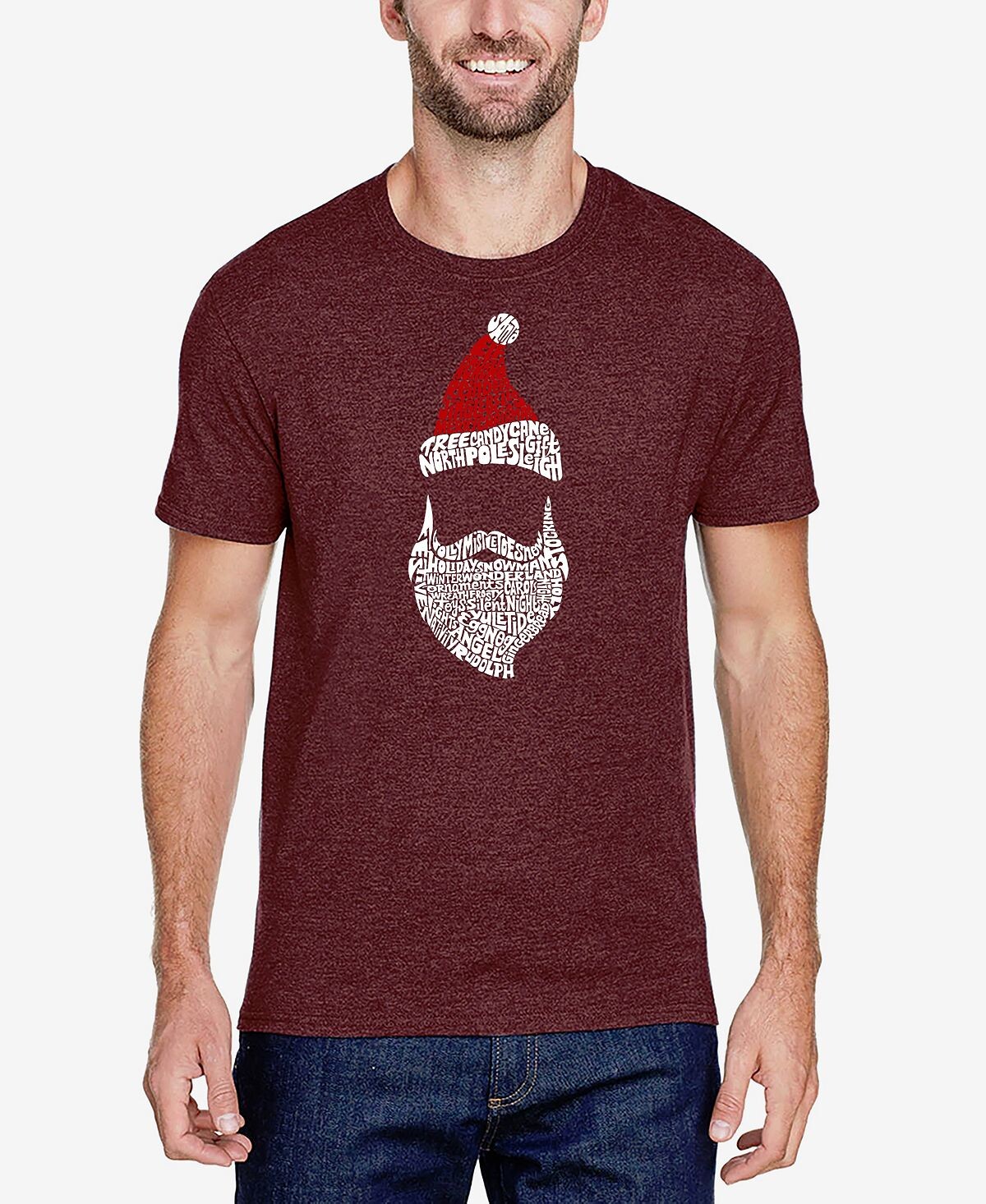 

Мужская футболка premium blend santa claus word art LA Pop Art, Коричневый, Мужская футболка premium blend santa claus word art LA Pop Art