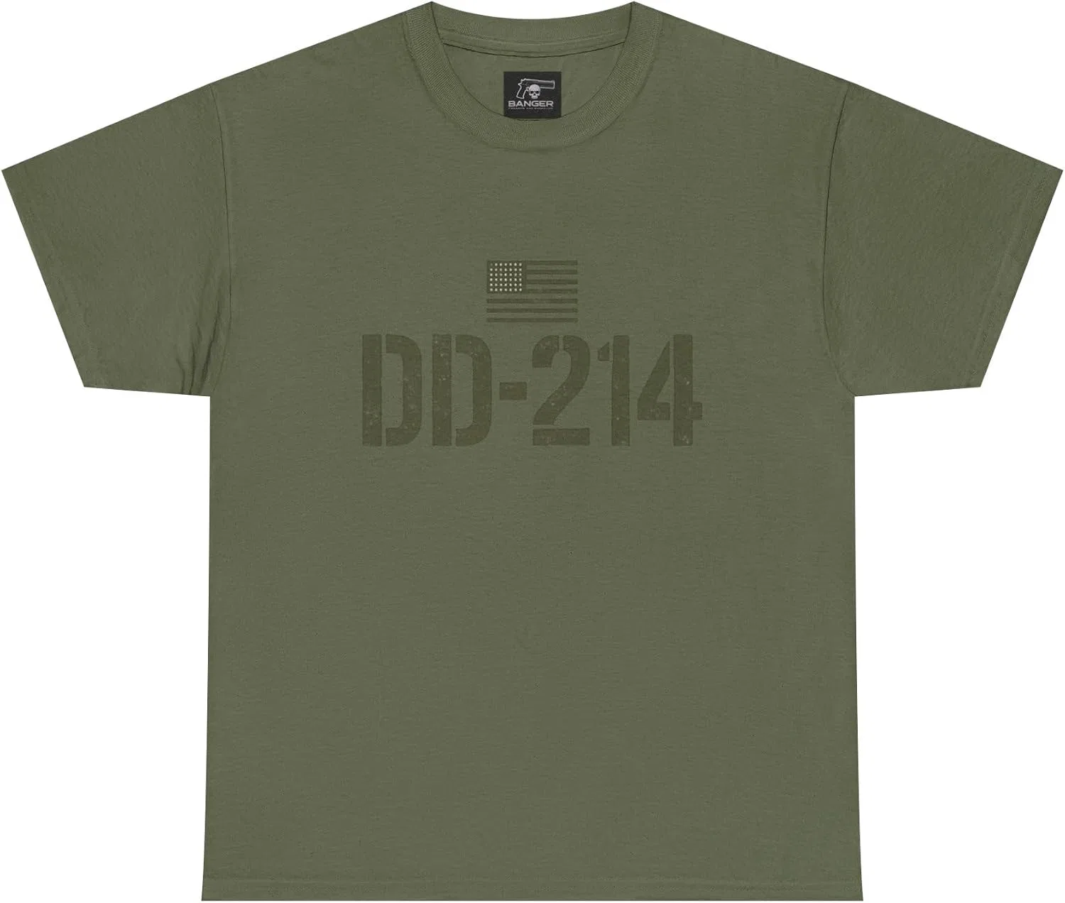Мужская футболка с принтом DD-214, хаки