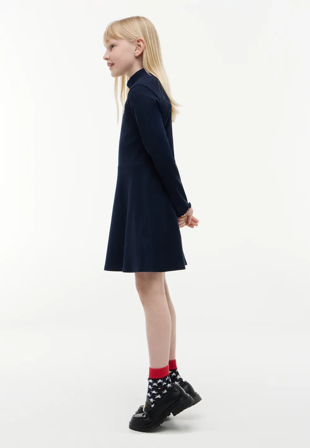 Платье-Скейтер Mock-Nk - повседневное платье Tommy Hilfiger, Dark Blue — фото 3