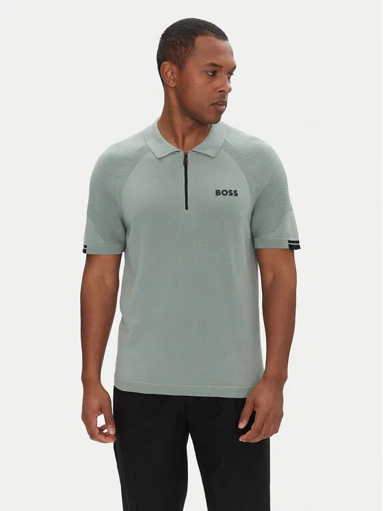 Поло slim fit K_Perform-Max_Pl Boss, зеленый