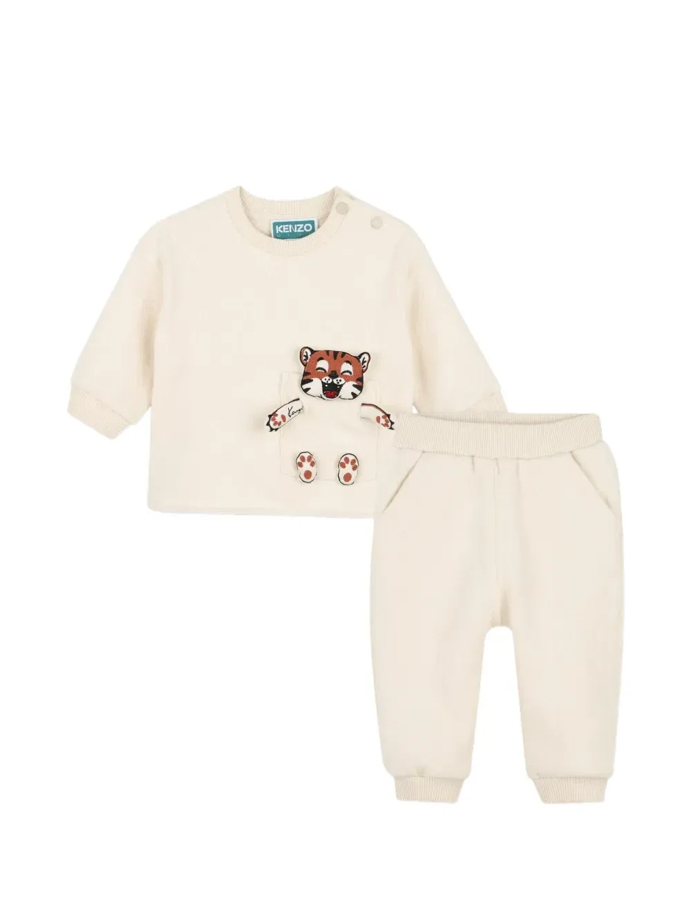 Спортивный костюм с нашивкой Kenzo Kids, бежевый