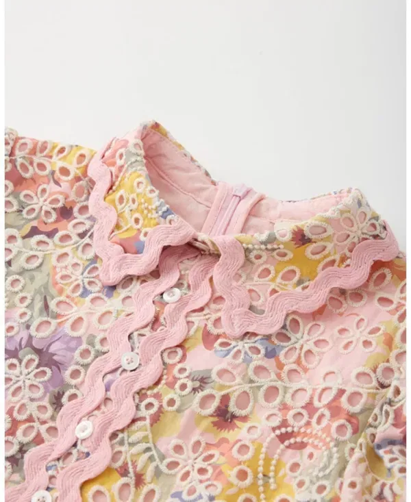 Детский комбинезон для девочек с вышивкой Alanna Embroidered Romper Marlo Kids, мультиколор — фото 3