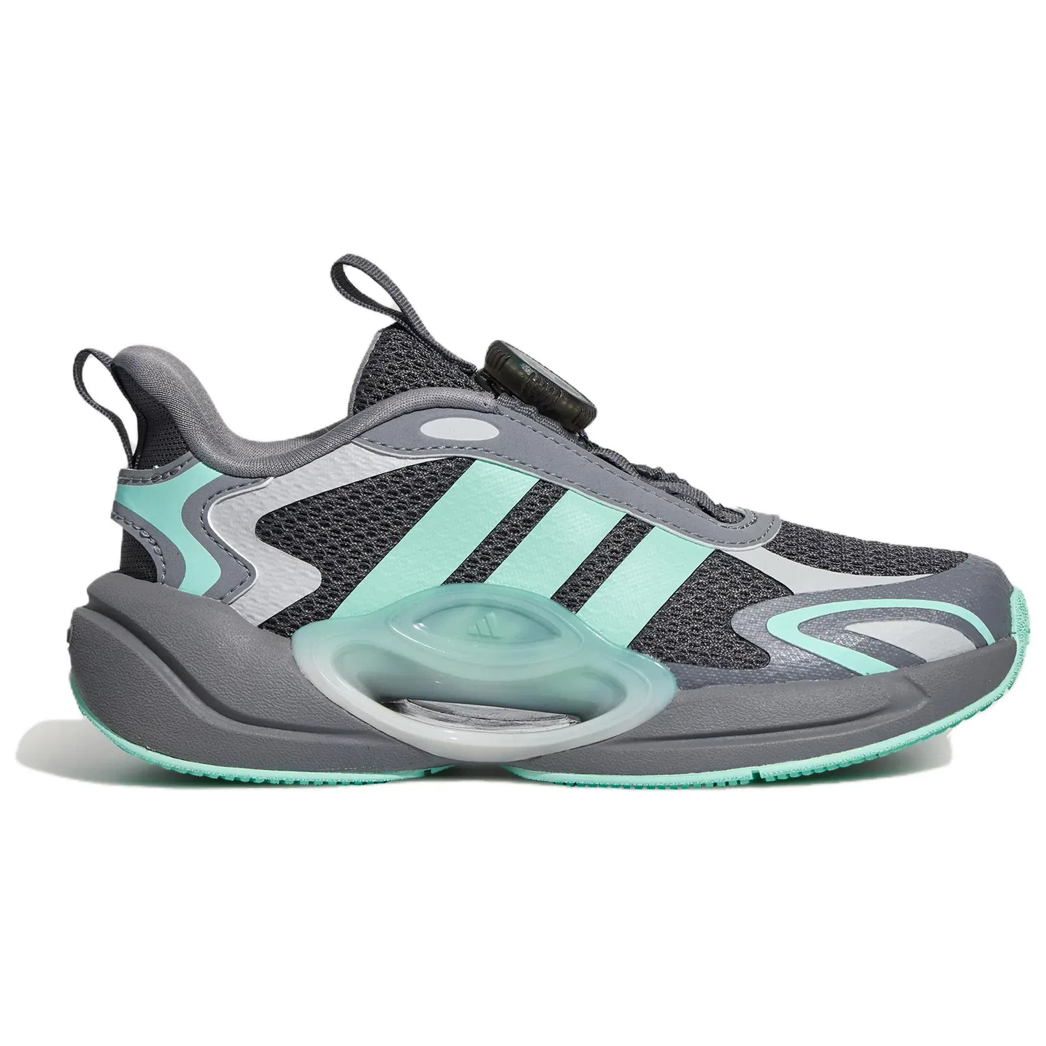 Детские кроссовки с принтом Adidas, Dark Gray/Clear Mint Green/Gray — фото 3