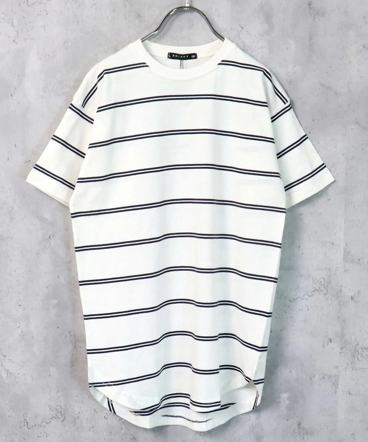 Детское платье-трапеция с принтом в полоску, модель Big Silhouette SHISKY, Off White
