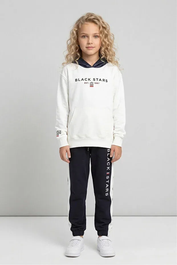 Детский спортивный костюм для девочек с капюшоном Black One, Ecru