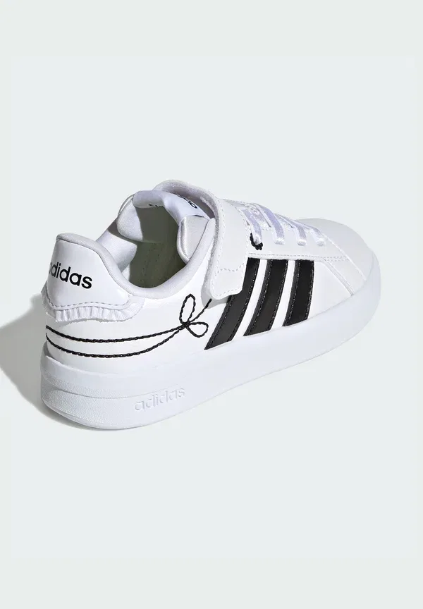 Детские кроссовки Grand Court 3.0 для девочек Adidas Sportswear, белый/черный/желтый — фото 4