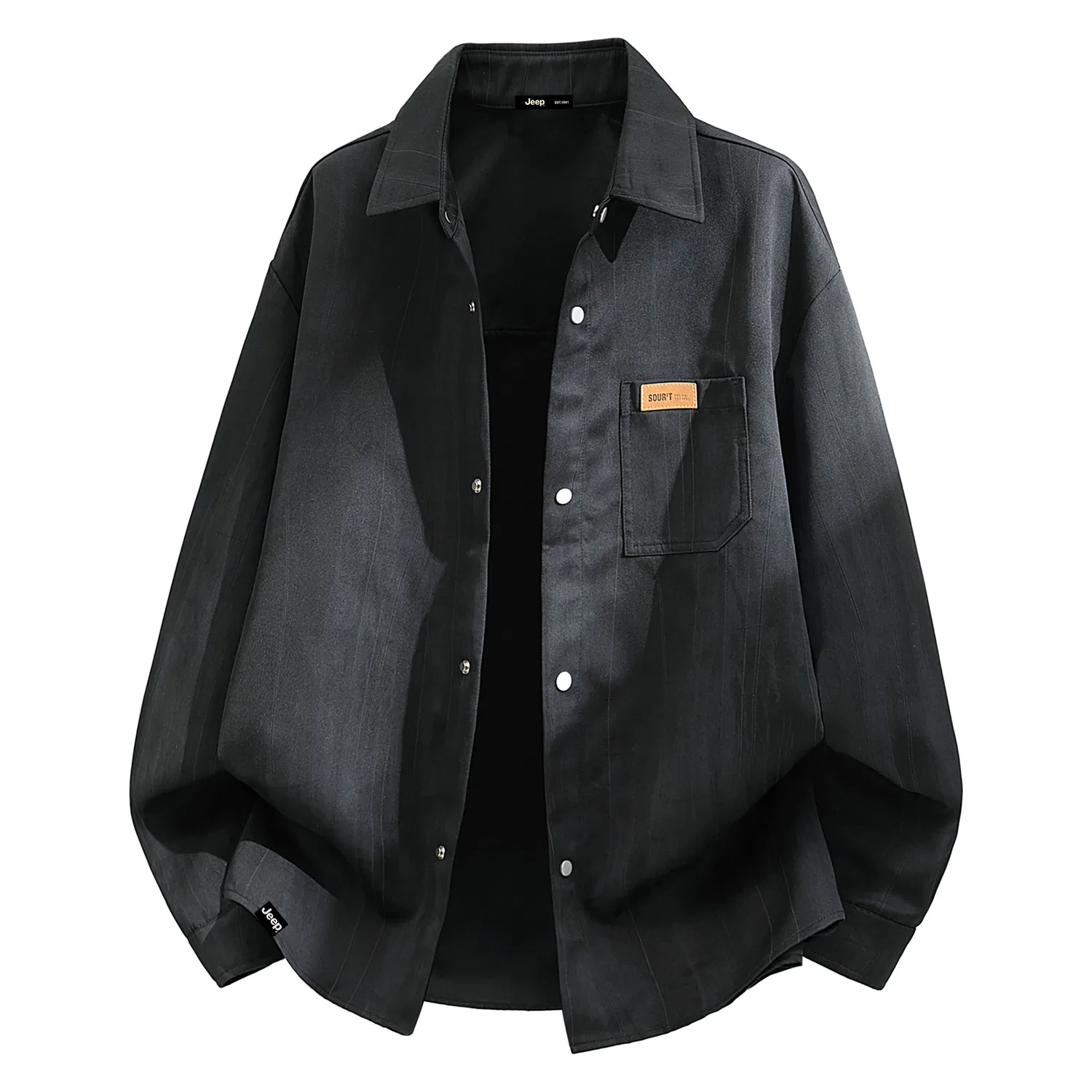 Детская рубашка с воротником прямого кроя Jeep Leisure Collection Shirts, Tie-Dye Dark Brown — фото 3